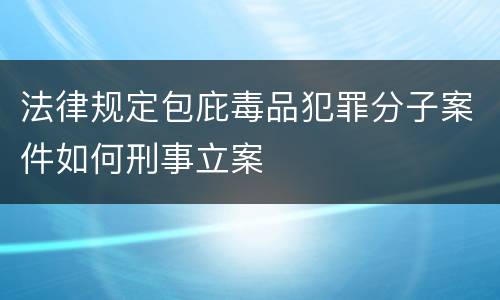 法律规定包庇毒品犯罪分子案件如何刑事立案