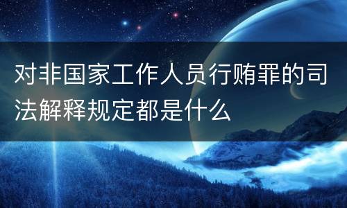 对非国家工作人员行贿罪的司法解释规定都是什么