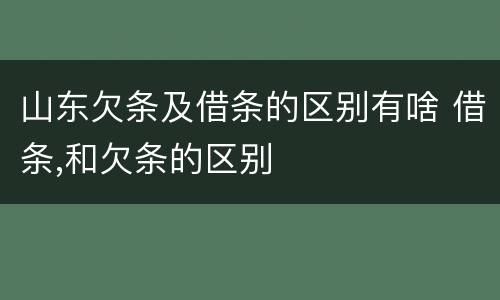 山东欠条及借条的区别有啥 借条,和欠条的区别
