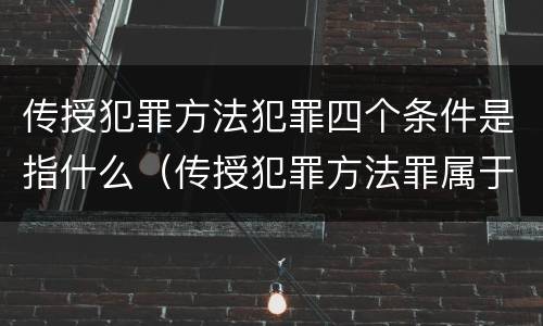 传授犯罪方法犯罪四个条件是指什么（传授犯罪方法罪属于什么犯罪类型）