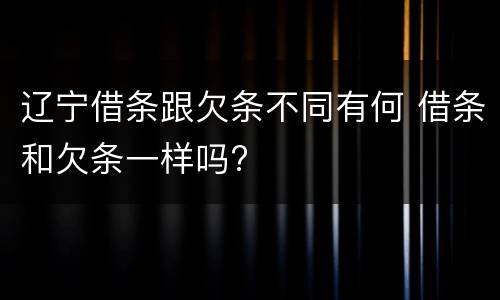 辽宁借条跟欠条不同有何 借条和欠条一样吗?