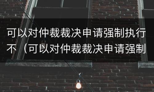 可以对仲裁裁决申请强制执行不（可以对仲裁裁决申请强制执行不起诉吗）