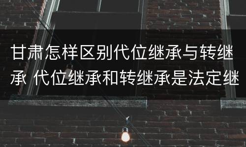 甘肃怎样区别代位继承与转继承 代位继承和转继承是法定继承吗