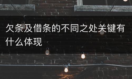 欠条及借条的不同之处关键有什么体现