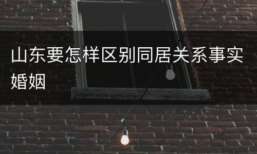 山东要怎样区别同居关系事实婚姻