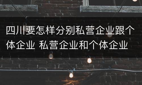 四川要怎样分别私营企业跟个体企业 私营企业和个体企业