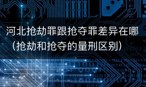 河北抢劫罪跟抢夺罪差异在哪（抢劫和抢夺的量刑区别）