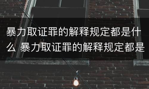 暴力取证罪的解释规定都是什么 暴力取证罪的解释规定都是什么意思