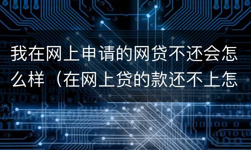 我在网上申请的网贷不还会怎么样（在网上贷的款还不上怎么办）