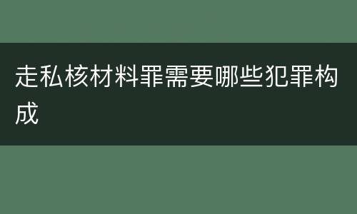 走私核材料罪需要哪些犯罪构成