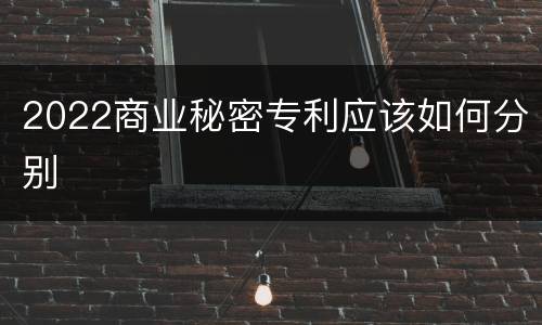 2022商业秘密专利应该如何分别
