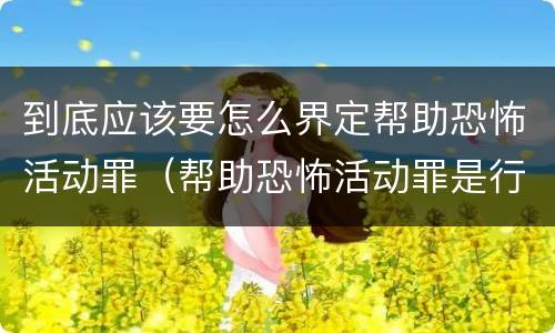 到底应该要怎么界定帮助恐怖活动罪（帮助恐怖活动罪是行为犯吗）