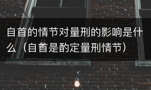 自首的情节对量刑的影响是什么（自首是酌定量刑情节）