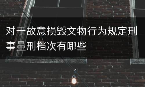 对于故意损毁文物行为规定刑事量刑档次有哪些