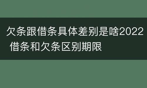 欠条跟借条具体差别是啥2022 借条和欠条区别期限