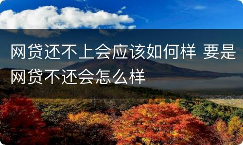 网贷还不上会应该如何样 要是网贷不还会怎么样