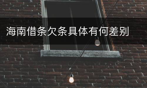 海南借条欠条具体有何差别