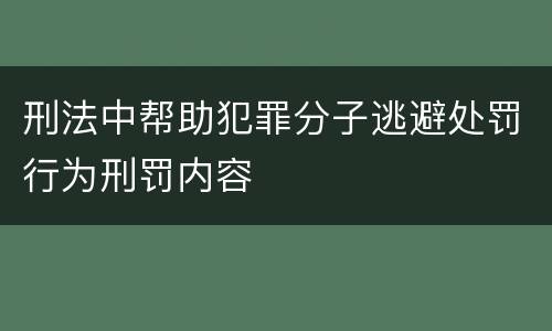 刑法中帮助犯罪分子逃避处罚行为刑罚内容