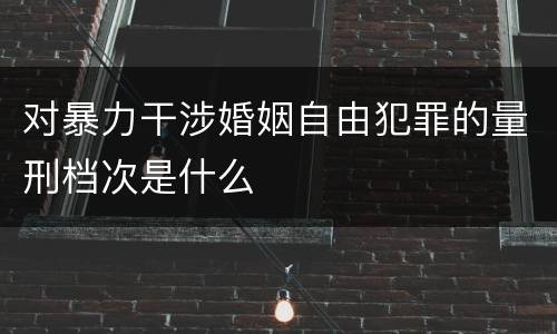 对暴力干涉婚姻自由犯罪的量刑档次是什么
