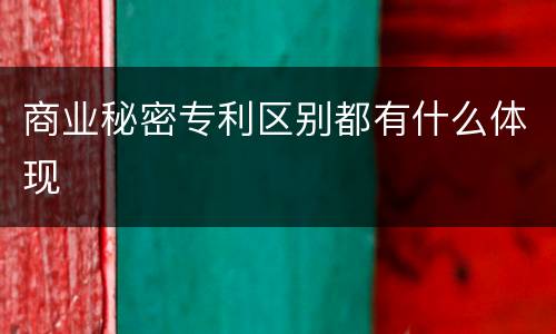 商业秘密专利区别都有什么体现