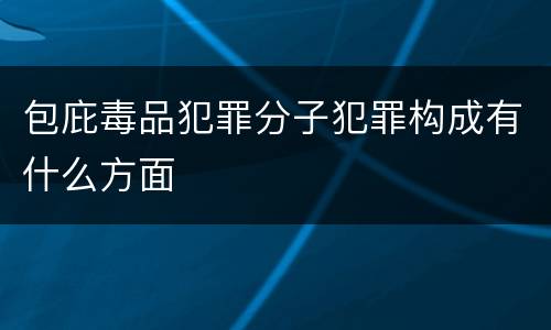 包庇毒品犯罪分子犯罪构成有什么方面