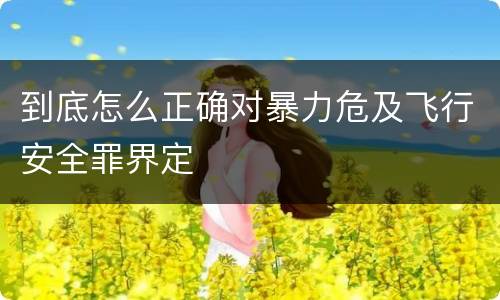 到底怎么正确对暴力危及飞行安全罪界定