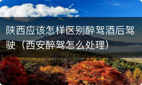 陕西应该怎样区别醉驾酒后驾驶（西安醉驾怎么处理）
