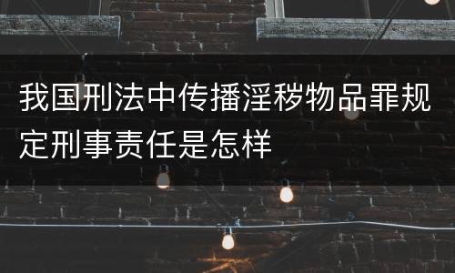 我国刑法中传播淫秽物品罪规定刑事责任是怎样