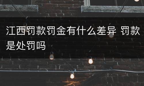 江西罚款罚金有什么差异 罚款是处罚吗