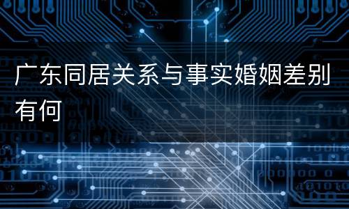 广东同居关系与事实婚姻差别有何