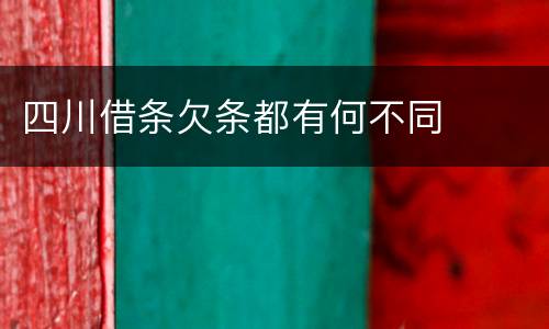 四川借条欠条都有何不同