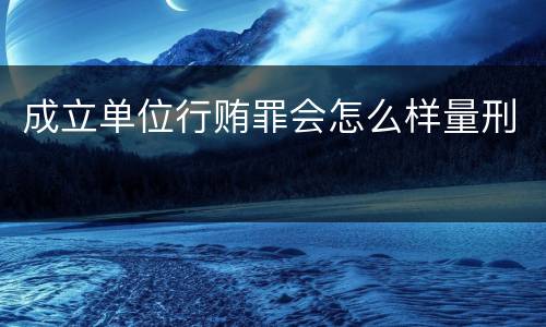 成立单位行贿罪会怎么样量刑