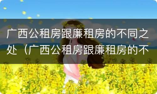广西公租房跟廉租房的不同之处（广西公租房跟廉租房的不同之处有哪些）
