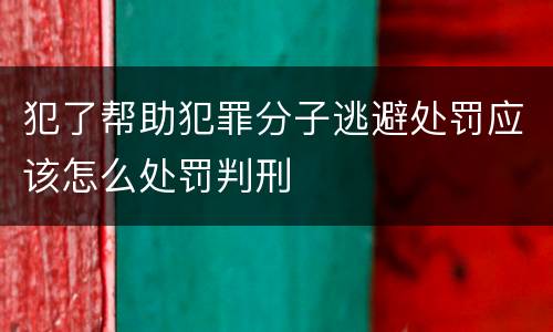 犯了帮助犯罪分子逃避处罚应该怎么处罚判刑