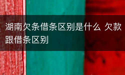 湖南欠条借条区别是什么 欠款跟借条区别
