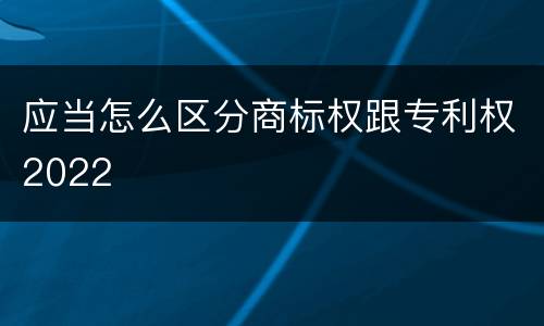 应当怎么区分商标权跟专利权2022
