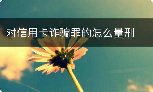 对信用卡诈骗罪的怎么量刑
