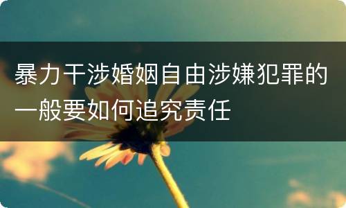 暴力干涉婚姻自由涉嫌犯罪的一般要如何追究责任