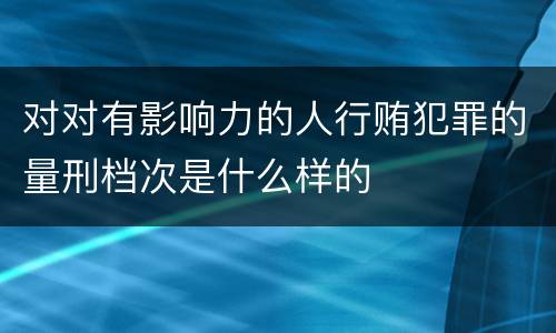 对对有影响力的人行贿犯罪的量刑档次是什么样的