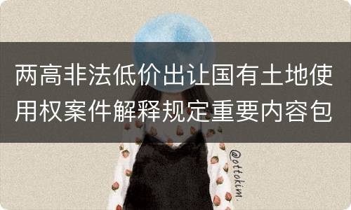 两高非法低价出让国有土地使用权案件解释规定重要内容包括什么