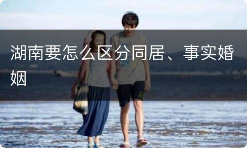 湖南要怎么区分同居、事实婚姻