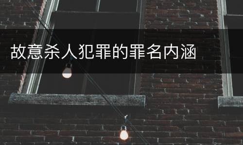 故意杀人犯罪的罪名内涵