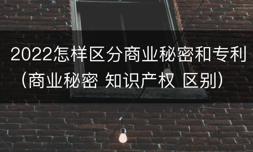 2022怎样区分商业秘密和专利（商业秘密 知识产权 区别）
