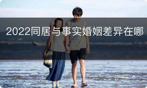 2022同居与事实婚姻差异在哪