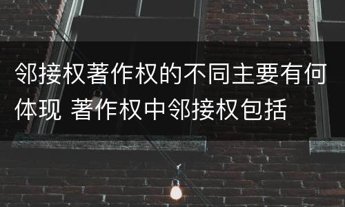 邻接权著作权的不同主要有何体现 著作权中邻接权包括