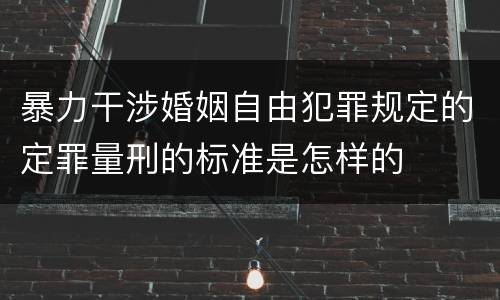暴力干涉婚姻自由犯罪规定的定罪量刑的标准是怎样的