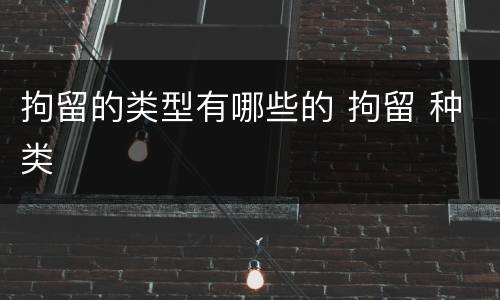 拘留的类型有哪些的 拘留 种类
