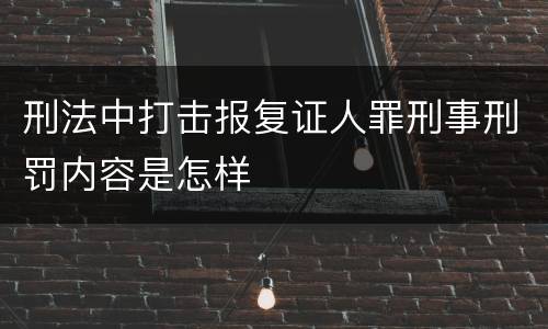 刑法中打击报复证人罪刑事刑罚内容是怎样