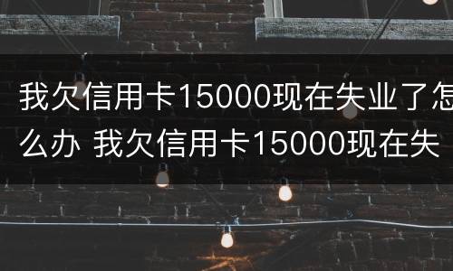 我欠信用卡15000现在失业了怎么办 我欠信用卡15000现在失业了怎么办呢