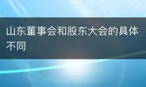 山东董事会和股东大会的具体不同